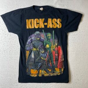 Vintage Kick-Ass Movie Promo T-Shirt Bay Island Sportswear Black Graphic Tee S